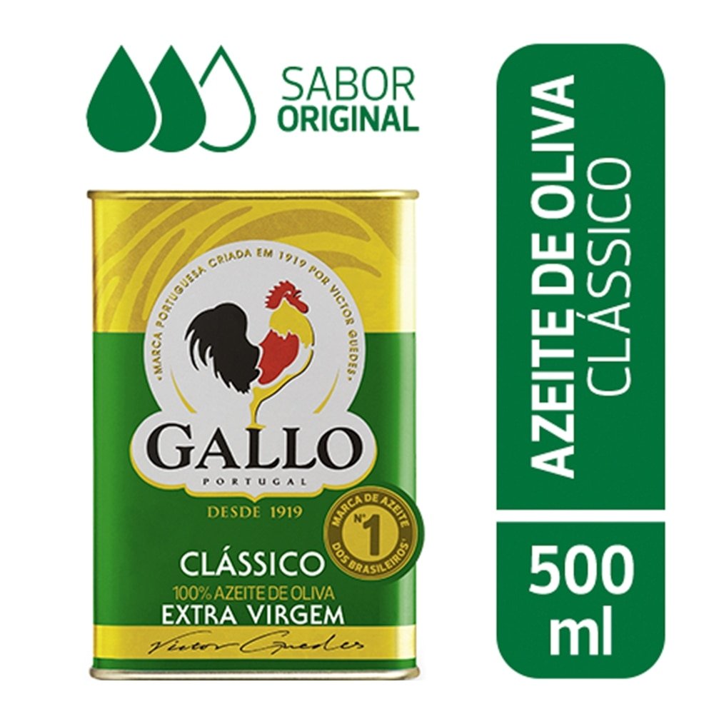 Azeite Extra Virgem Lata 500ml Gallo Azeite Efácil 1036