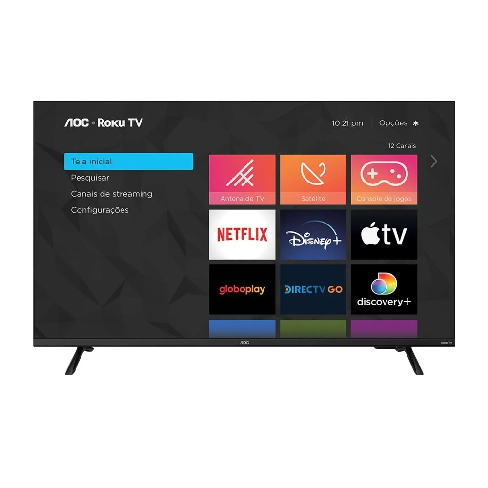 Imagem Smart TV LED 43" AOC 43S5135/78G, Full HD com Wi-Fi, 1 USB, 3 HDMI, Controle Remoto com Atalhos, Aplicativo Roku, Miracast, 60Hz