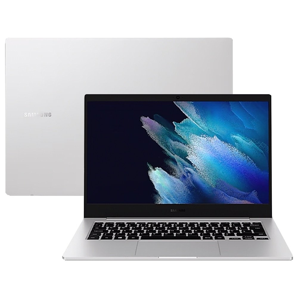 Imagem Notebook Samsung Book Go K06 | Tela de 14.0", Qualcomm Snapdragon 7C, 128GB, 4GB RAM, Windows 11, Prata